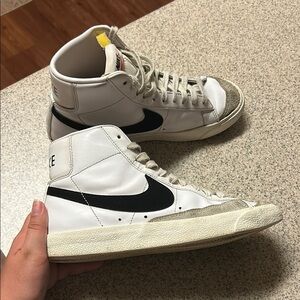 Nike Men's White and Black High-Top Sneakers